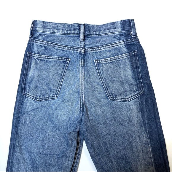 Moussy Jeans High Rise Raw Hem Women’s 24 Designer Denim Two Tone Color Wide Leg - Picture 6 of 7